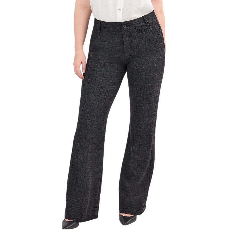 Cabi Womens Swagger Trouser Pants Charcoal Gray Plaid 4690r Size 8 Career Preppy
